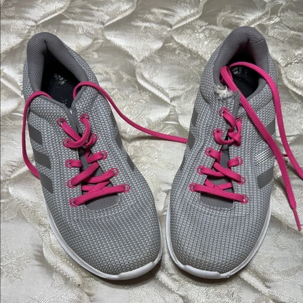 Adidas Gray and Pink Women's Sneakers